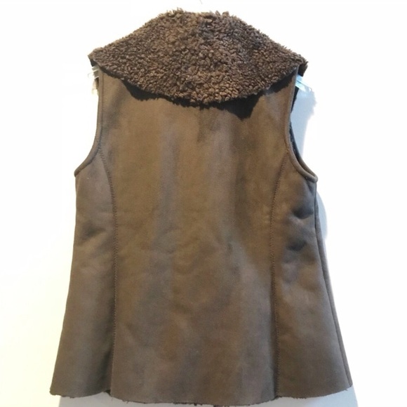 TALBOTS Fur Suede Vest - Picture 2 of 7